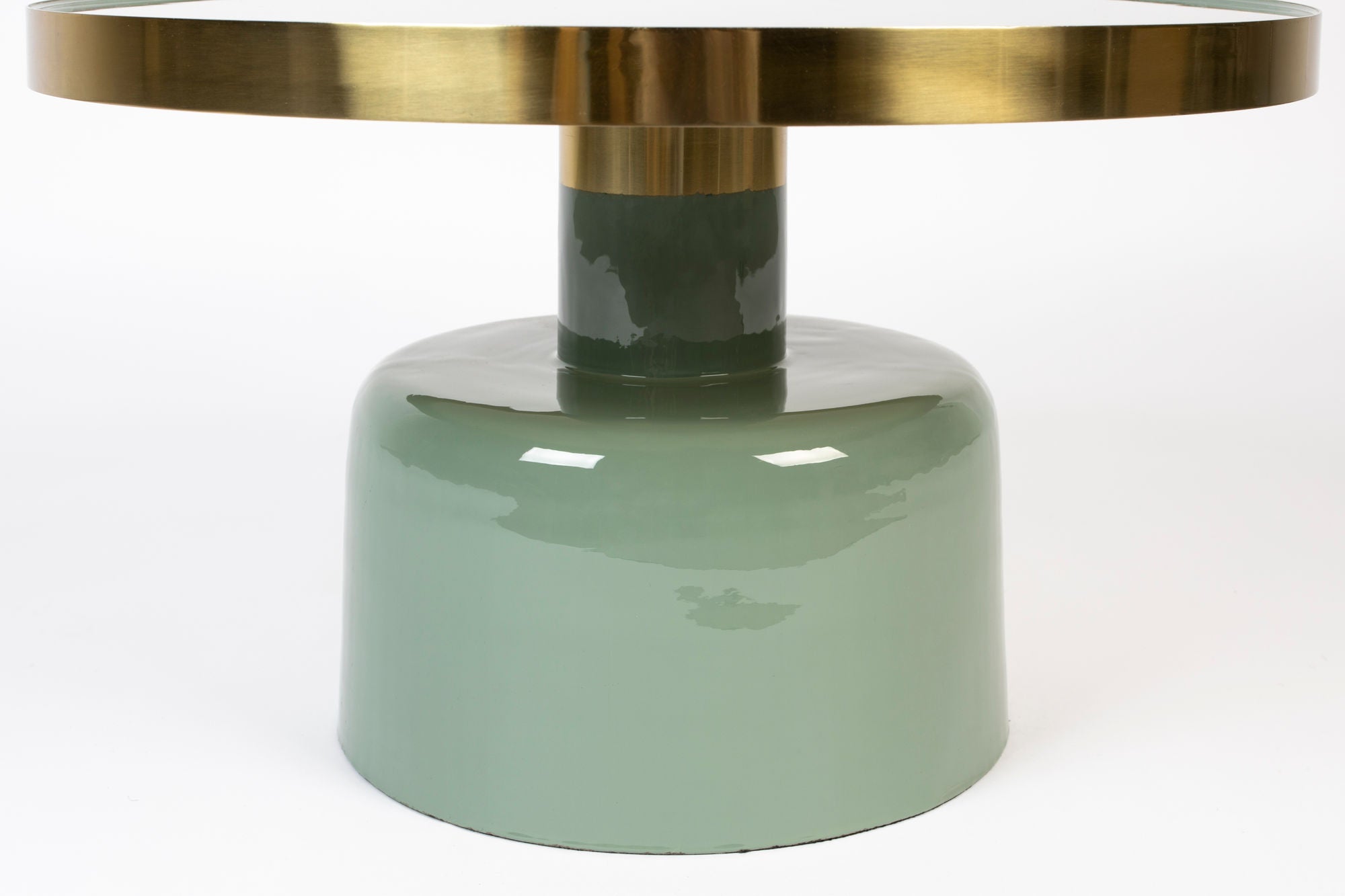 Zuiver Glam Gloss Green & Gold Round Coffee Table